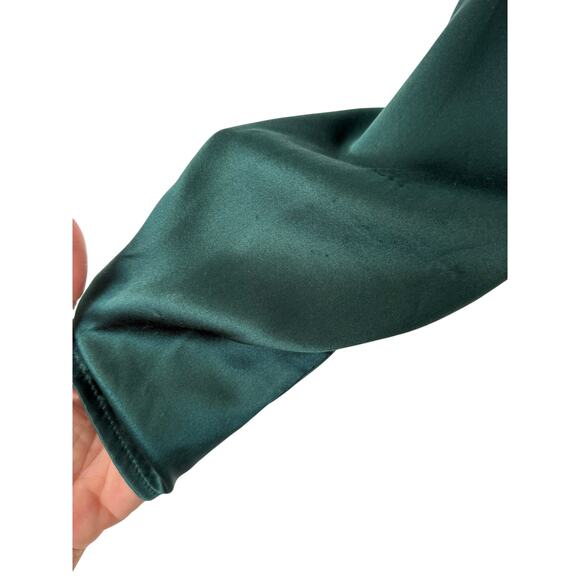 Reformation Julius Dress Silk Emerald Green Midi 4 Forest - Picture 5 of 7